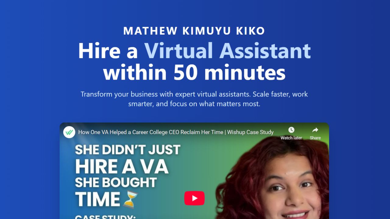 Mathew Kimuyu Kiko Landing Page